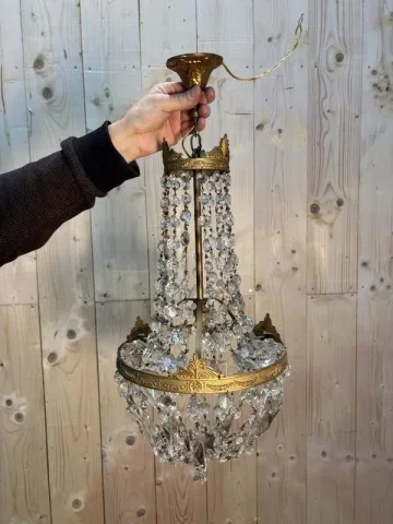 Lustre montgolfière à pampilles