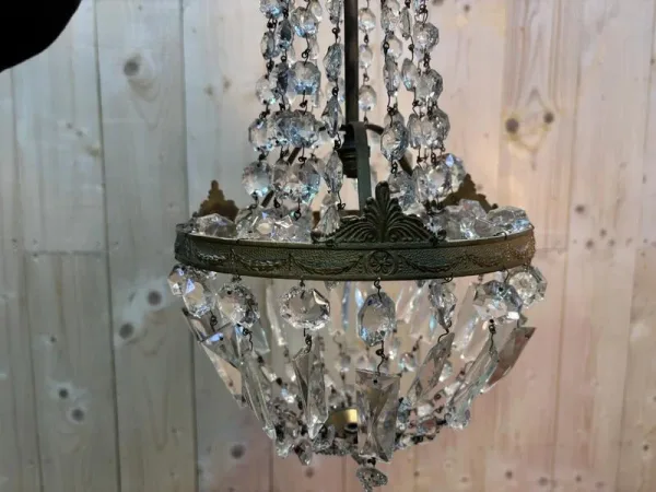 Lustre montgolfière à pampilles