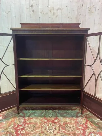 Bibliothèque - Vitrine anglaise marqueterie "Maple & Compagnie Londres"