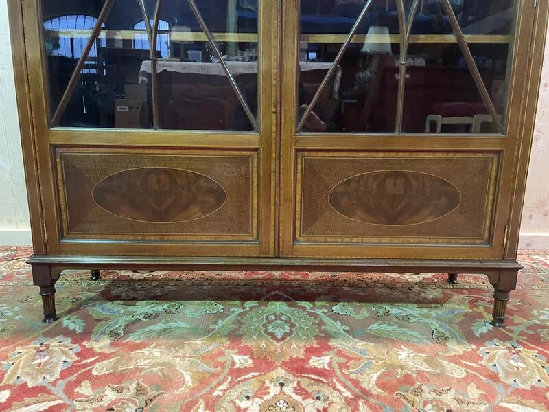 Bibliothèque - Vitrine anglaise marqueterie "Maple & Compagnie Londres"