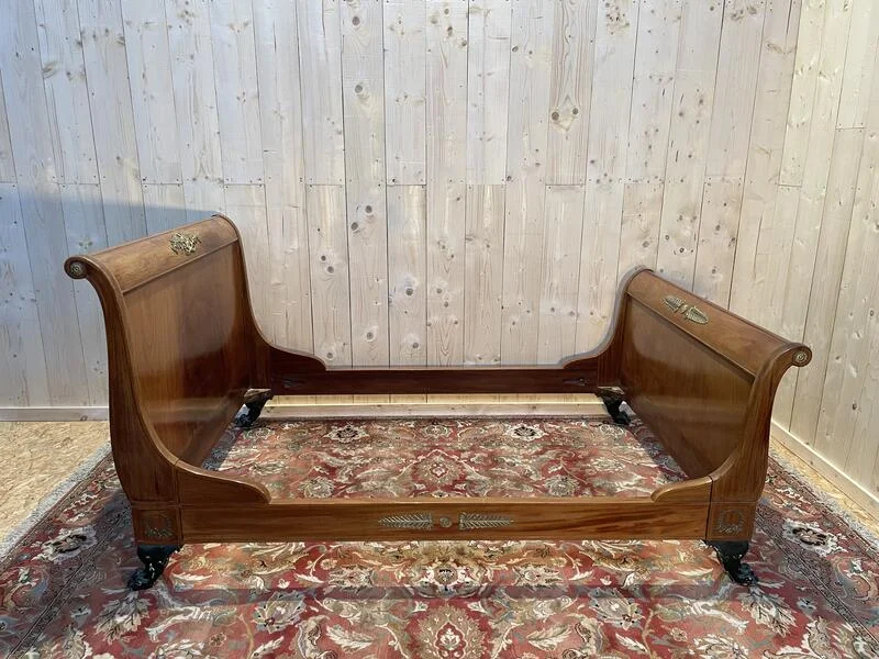 Mahogany and bronze empire bed