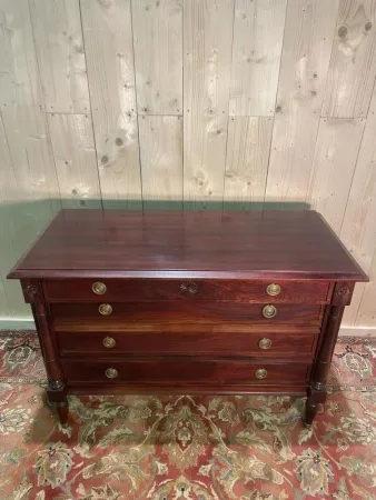Commode de style Empire en acajou massif