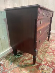 Empire style chest of drawers in solid mahogany