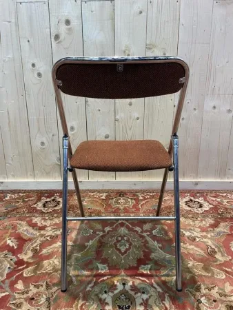 6 chaises pliables chromées 1970