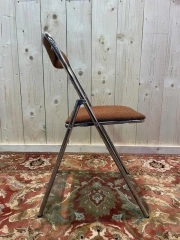 6 chrome folding chairs 1970