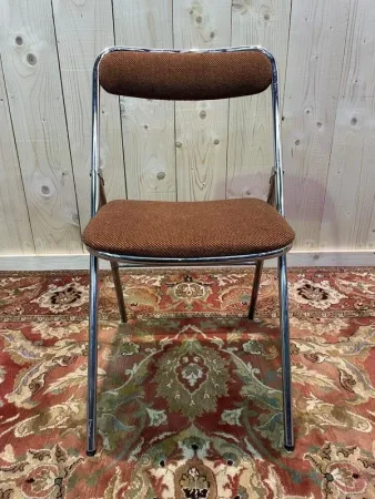 6 chaises pliables chromées 1970