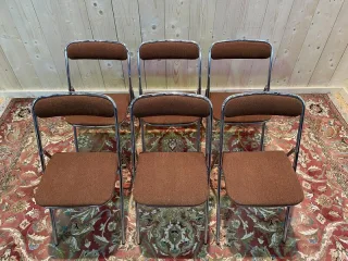 6 chaises pliables chromées 1970
