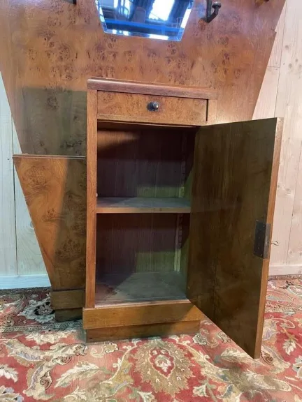 Portemanteau - Vestiaire époque Art Déco en loupe d'orme