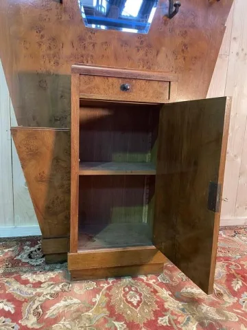 Portemanteau - Vestiaire époque Art Déco en loupe d'orme