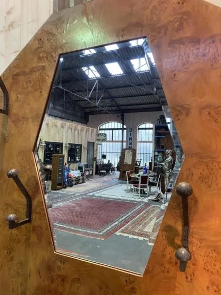 Portemanteau - Vestiaire époque Art Déco en loupe d'orme