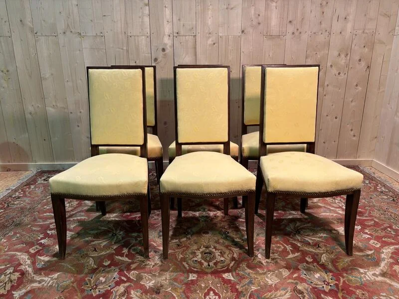 6 chaises en acajou  dans le goût Arbus