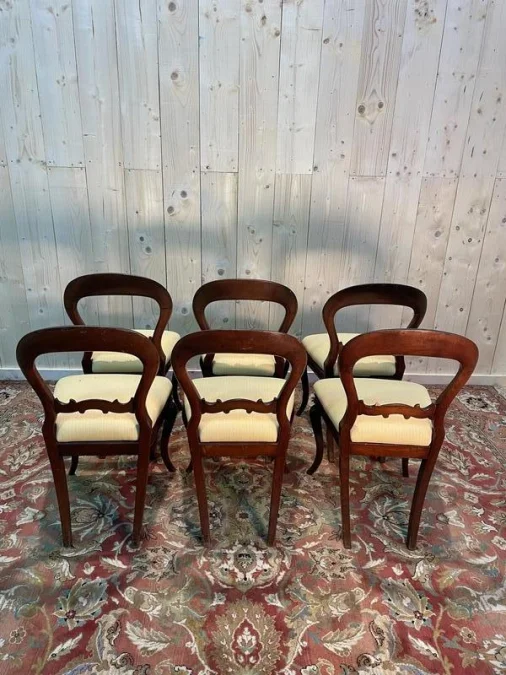 Continuation of 6 Louis XV chairs in mahogany