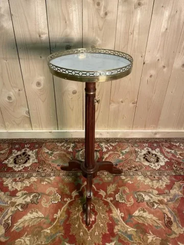 Louis XVI style tripod rack and pinion pedestal table