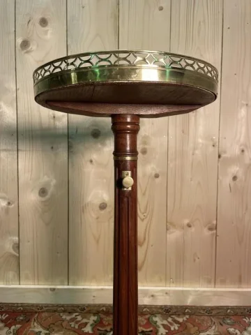 Louis XVI style tripod rack and pinion pedestal table