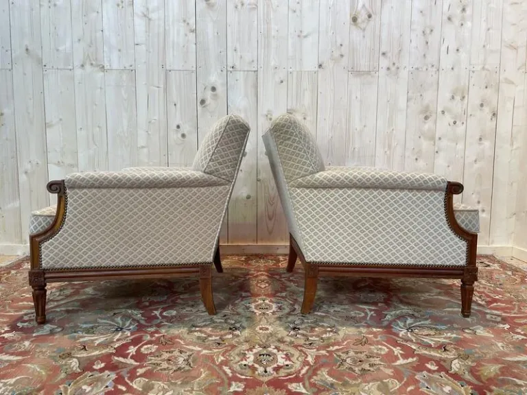 Salon Louis XVI Canapé et Paire de Bergères
