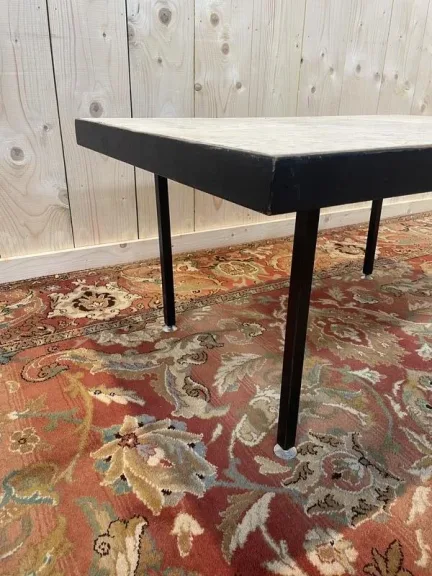 Table basse 1960 plateau marbre