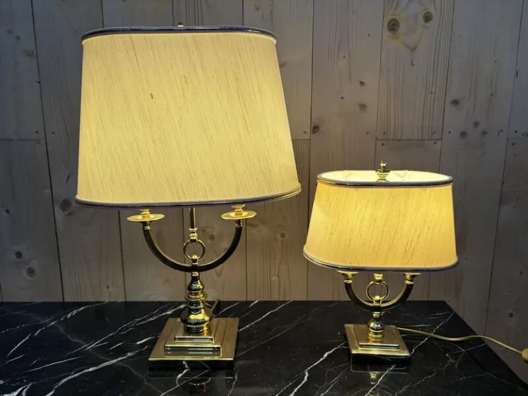 Ensemble de 2 lampes  en métal doré