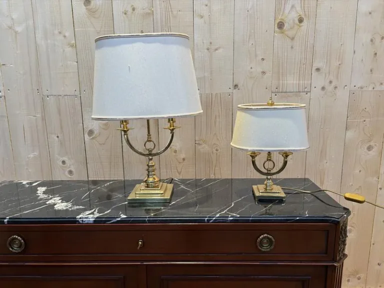 Ensemble de 2 lampes  en métal doré