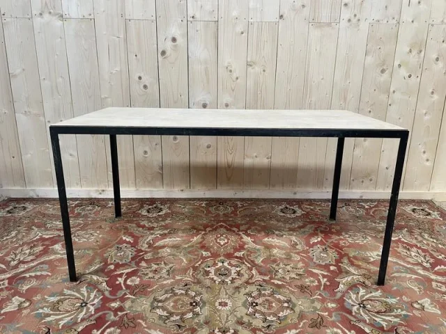 Table - Bureau en fer et bois