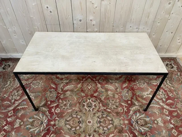Table - Bureau en fer et bois