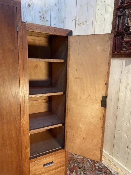 Armoire de chambre -Penderie époque Art Déco en chêne