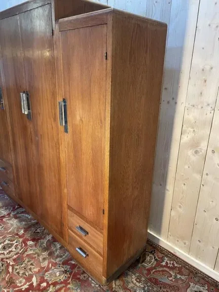Armoire de chambre -Penderie époque Art Déco en chêne