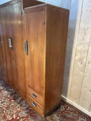 Armoire de chambre -Penderie époque Art Déco en chêne