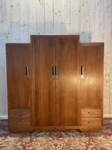 Armoire de chambre -Penderie époque Art Déco en chêne