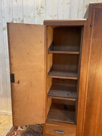 Armoire de chambre -Penderie époque Art Déco en chêne