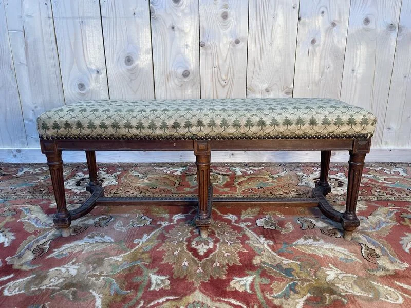 Foot rest in the shape of a Louis XVI style bench