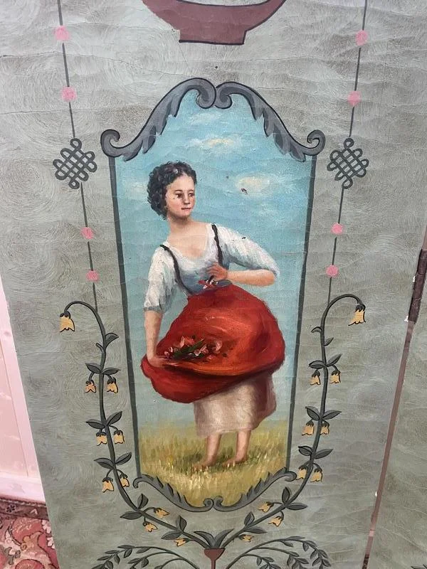 Painted wooden screen