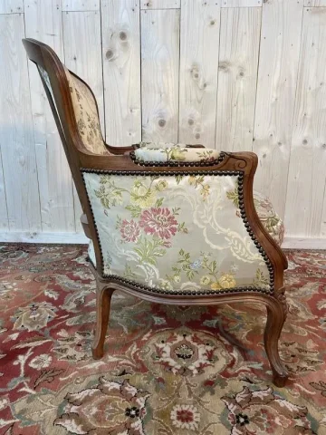 Bergère style Louis XV et repose pied