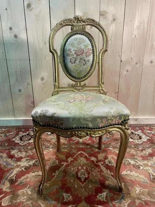 Continuation of 4 golden wood chairs Napoleon III