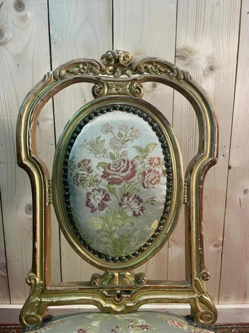 Continuation of 4 golden wood chairs Napoleon III