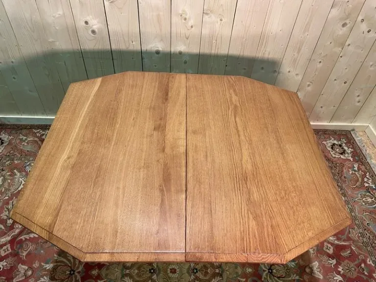 Table de salle à manger époque Art Déco en chêne massif