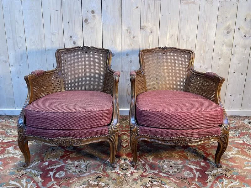 Pair of armchairs - Louis XV style shepherdes