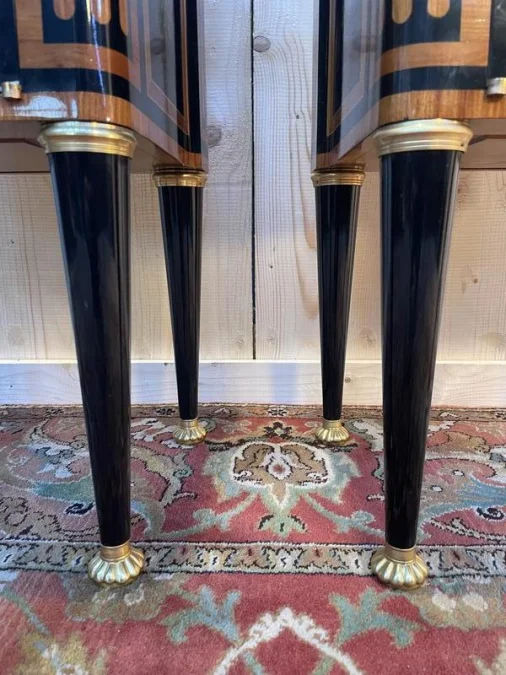Pair of Louis XVI Jansen style chevet tables