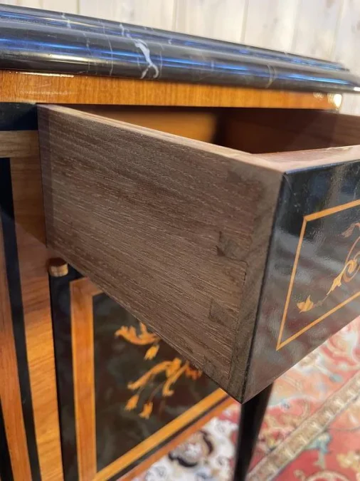 Pair of Louis XVI Jansen style chevet tables