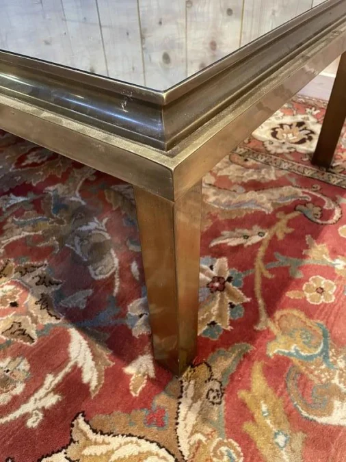 Gold metal and mirror coffee table 1970