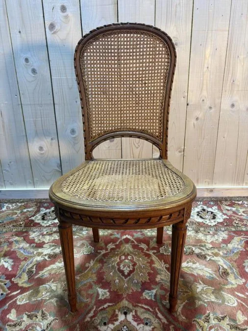Series of 6 louis XVI style canne chairs