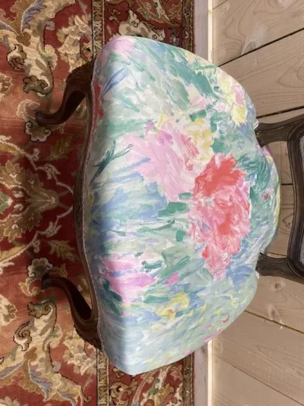 Suite de 6 chaises Louis Philippe à Rossi fleuri