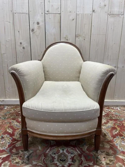 Bergère époque Art Déco en acajou