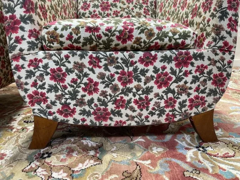 Paire de fauteuils bergères Art Déco / Vintage à fleurs