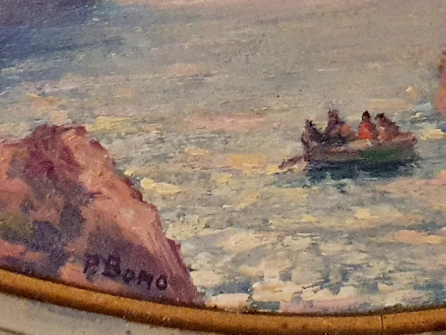 Tableau marine Primitif Bono,méditerranée.
