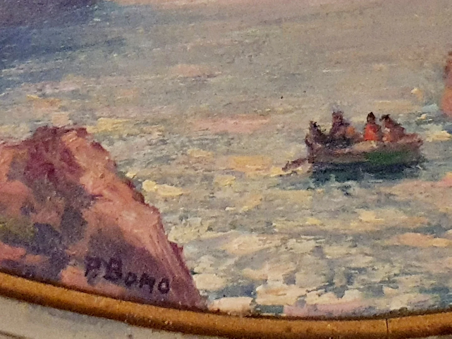 Tableau marine Primitif Bono,méditerranée.