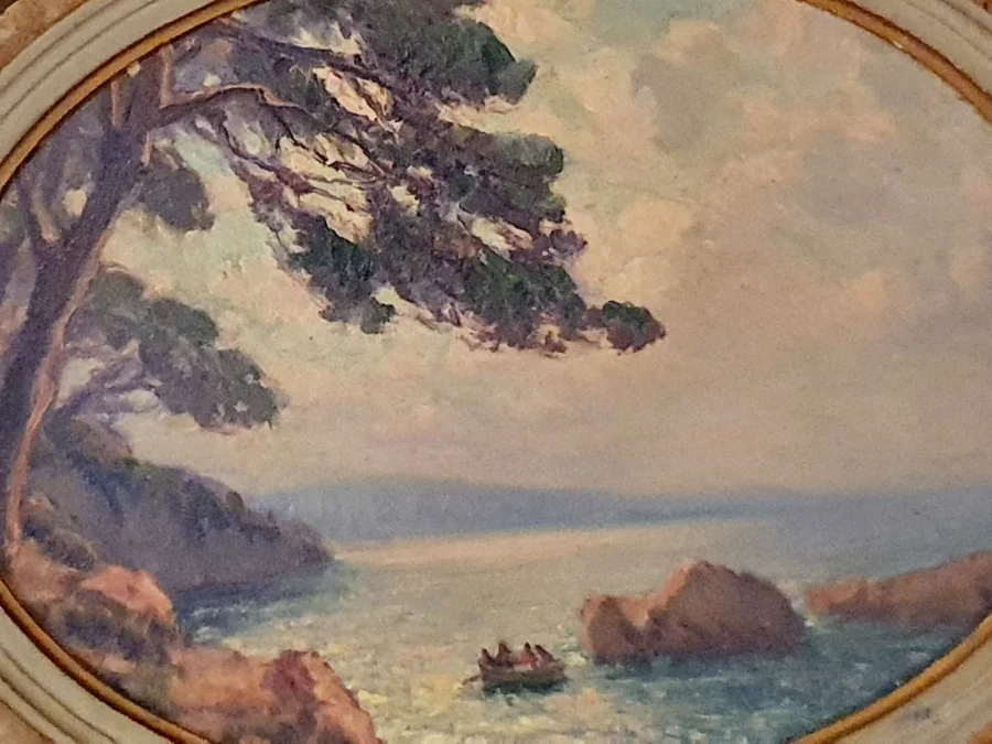 Tableau marine Primitif Bono,méditerranée.