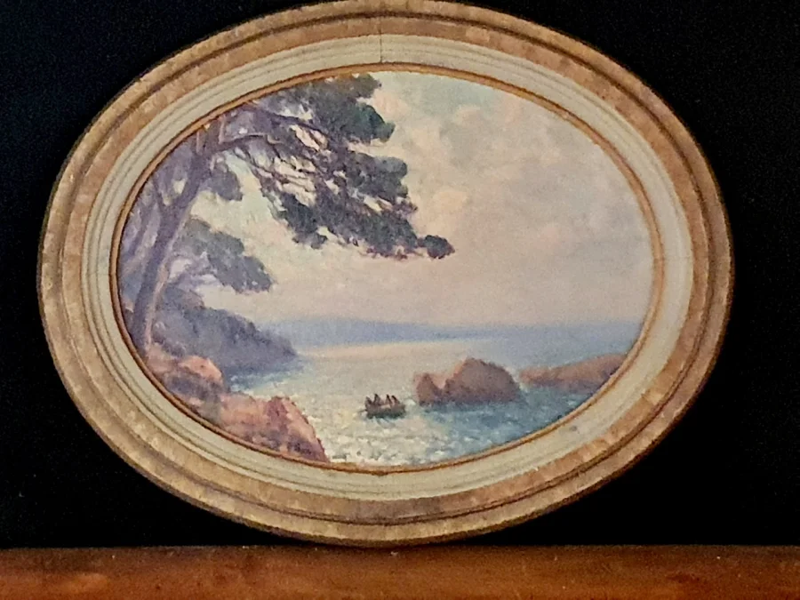 Tableau marine Primitif Bono,méditerranée.