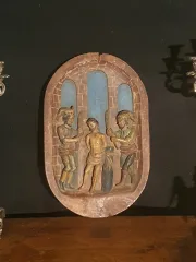 sculpture Italie, Espagne, polychrome,Christ la flagellation.