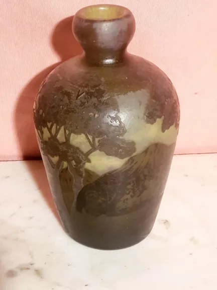 Vase Muller Frères Croix Mare,pâte de verre