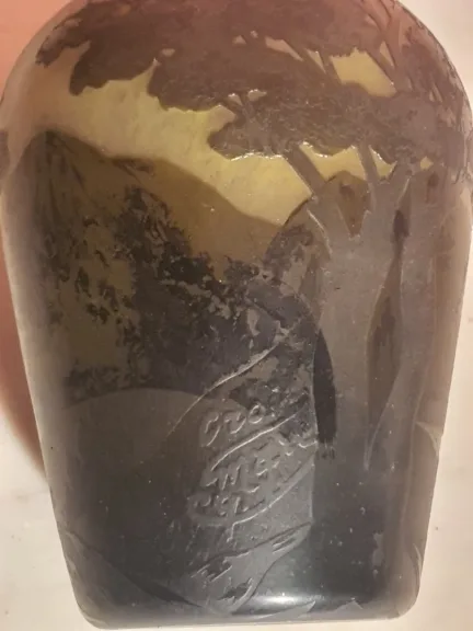 Vase Muller Frères Croix Mare,pâte de verre